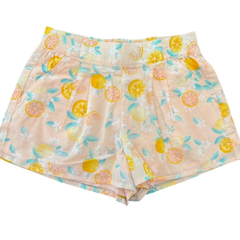NWT Janie and Jack Little Girls Shorts Size 5 Citrus Lemon Cotton Summer Spring